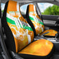 Personalized Ivory Coast Football Car Seat Cover Elephant Mascot Flag - Comic Style Graphic