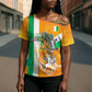 Personalized Ivory Coast Football Cross Shoulder Shirt Elephant Mascot Flag - Comic Style Graphic