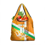 Personalized Ivory Coast Football Grocery Bag Elephant Mascot Flag - Comic Style Graphic