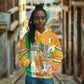 Personalized Ivory Coast Football Hoodie Elephant Mascot Flag - Comic Style Graphic