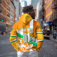 Personalized Ivory Coast Football Hoodie Elephant Mascot Flag - Comic Style Graphic