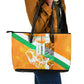 Personalized Ivory Coast Football Leather Tote Bag Elephant Mascot Flag - Comic Style Graphic