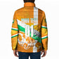 Personalized Ivory Coast Football Padded Jacket Elephant Mascot Flag - Comic Style Graphic