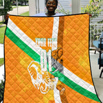 Personalized Ivory Coast Football Quilt Elephant Mascot Flag - Comic Style Graphic