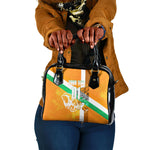 Personalized Ivory Coast Football Shoulder Handbag Elephant Mascot Flag - Comic Style Graphic