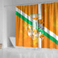 Personalized Ivory Coast Football Shower Curtain Elephant Mascot Flag - Comic Style Graphic