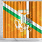 Personalized Ivory Coast Football Shower Curtain Elephant Mascot Flag - Comic Style Graphic