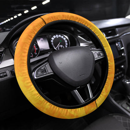 Ivory Coast Football Steering Wheel Cover Elephant Mascot Flag - Comic Style Graphic