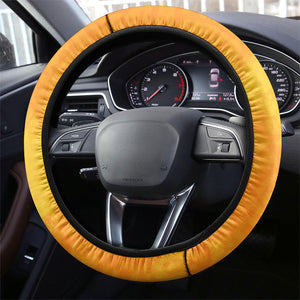 Ivory Coast Football Steering Wheel Cover Elephant Mascot Flag - Comic Style Graphic