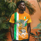 Personalized Ivory Coast Football T shirt Elephant Mascot Flag - Comic Style Graphic