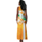 Personalized Ivory Coast Football Tank Maxi Dress Elephant Mascot Flag - Comic Style Graphic
