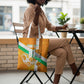 Personalized Ivory Coast Football Tote Bag Elephant Mascot Flag - Comic Style Graphic