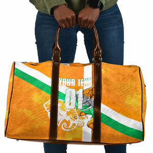 Personalized Ivory Coast Football Travel Bag Elephant Mascot Flag - Comic Style Graphic
