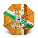 Personalized Ivory Coast Football Umbrella Elephant Mascot Flag - Comic Style Graphic