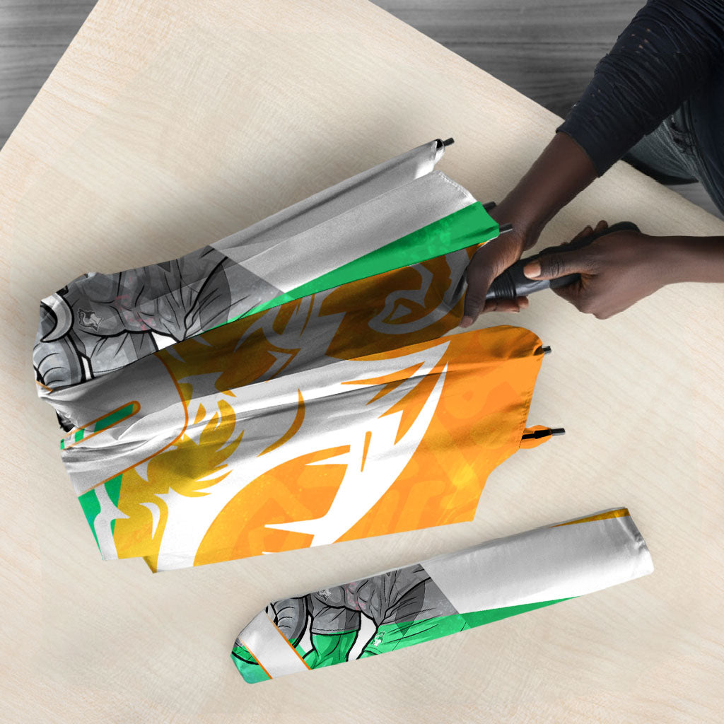 Personalized Ivory Coast Football Umbrella Elephant Mascot Flag - Comic Style Graphic