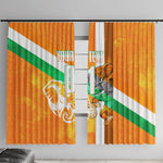 Personalized Ivory Coast Football Window Curtain Elephant Mascot Flag - Comic Style Graphic