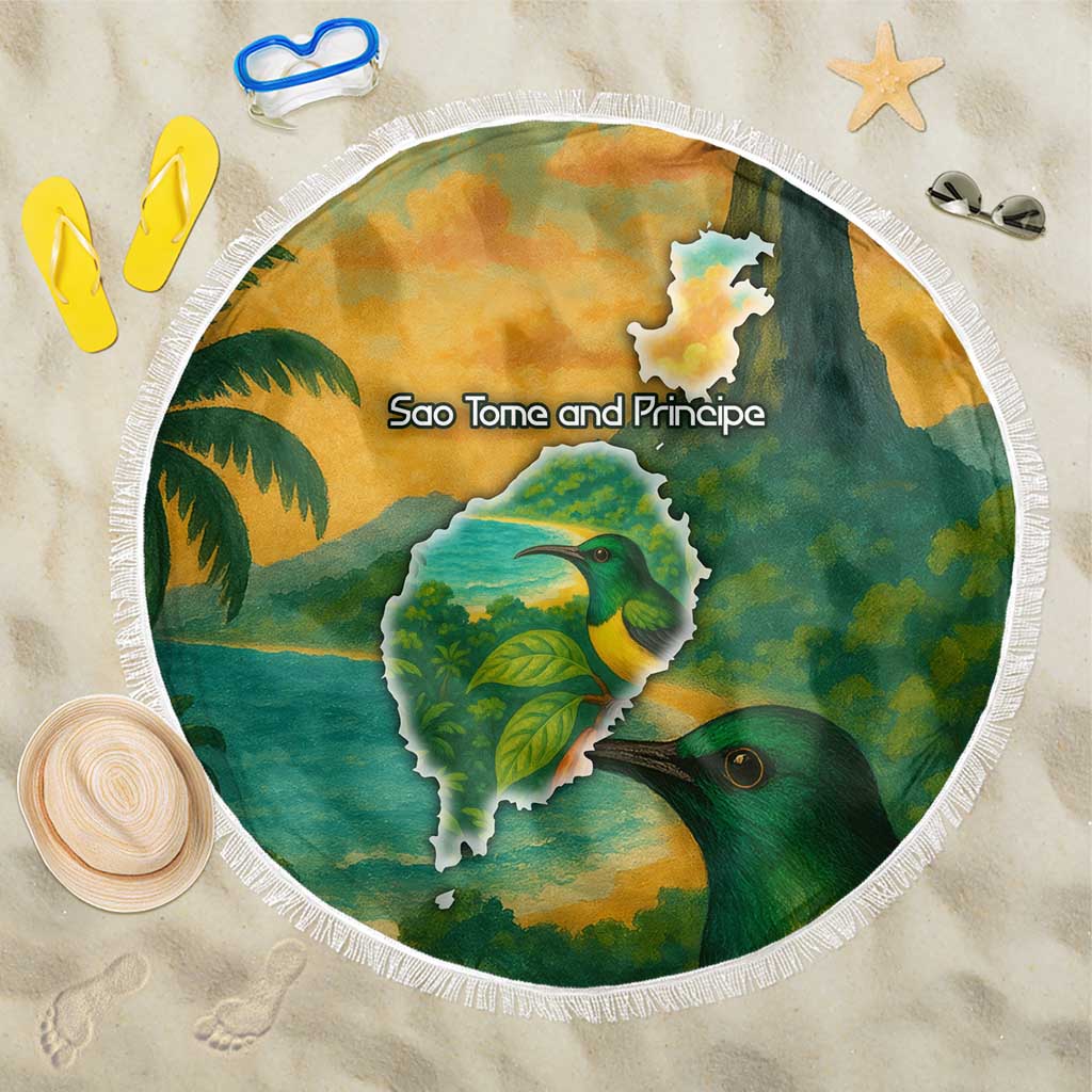 Sao Tome and Principe Beach Blanket Tropical Island Bird and Cocoa Forest - African Pride