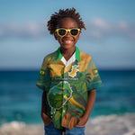 Sao Tome and Principe Kid Hawaiian Shirt Tropical Island Bird and Cocoa Forest - African Pride