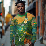 Sao Tome and Principe Long Sleeve Shirt Tropical Island Bird and Cocoa Forest - African Pride