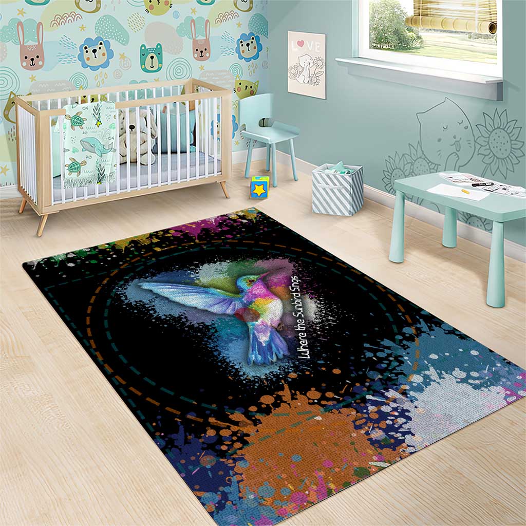 Where the Sunbird Sings Area Rug Sao Tome and Principe Flag - Color Splash Art - African Pride
