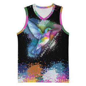 Where the Sunbird Sings Basketball Jersey Sao Tome and Principe Flag - Color Splash Art TS04