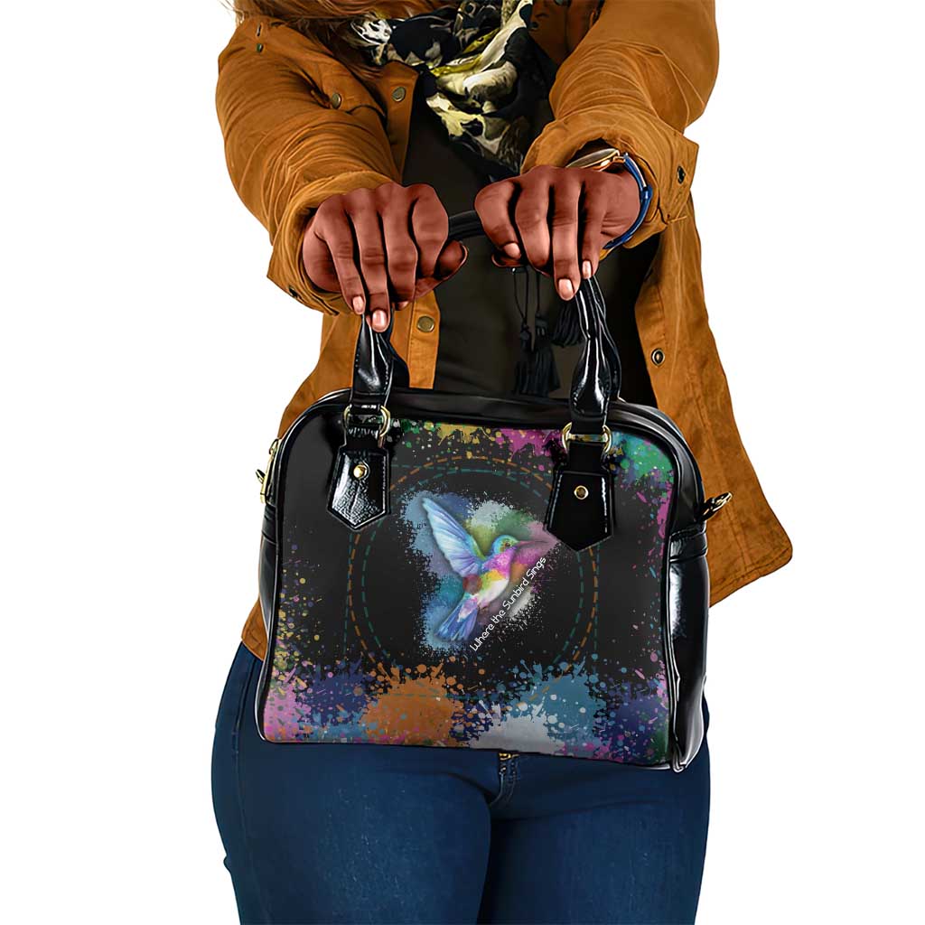 Where the Sunbird Sings Shoulder Handbag Sao Tome and Principe Flag - Color Splash Art - African Pride