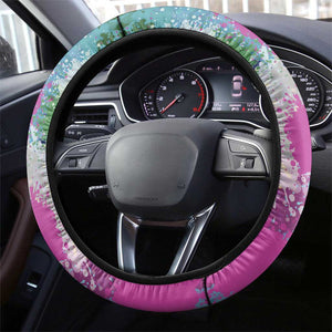 Where the Sunbird Sings Steering Wheel Cover Sao Tome and Principe Flag - Color Splash Art - African Pride
