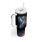 Where the Sunbird Sings Tumbler With Handle Sao Tome and Principe Flag - Color Splash Art - African Pride