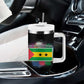 Where the Sunbird Sings Tumbler With Handle Sao Tome and Principe Flag - Color Splash Art - African Pride