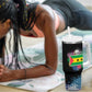 Where the Sunbird Sings Tumbler With Handle Sao Tome and Principe Flag - Color Splash Art - African Pride