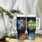 Where the Sunbird Sings Tumbler With Handle Sao Tome and Principe Flag - Color Splash Art - African Pride
