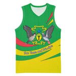 Sao Tome and Principe National Emblem Basketball Jersey Green Yellow Flag Pattern TS04