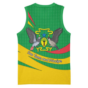 Sao Tome and Principe National Emblem Basketball Jersey Green Yellow Flag Pattern TS04