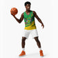 Sao Tome and Principe National Emblem Basketball Jersey Green Yellow Flag Pattern TS04