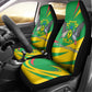 Sao Tome and Principe National Emblem Car Seat Cover Green Yellow Flag Pattern - African Pride