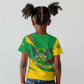 Sao Tome and Principe National Emblem Kid T shirt Green Yellow Flag Pattern - African Pride