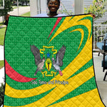 Sao Tome and Principe National Emblem Quilt Green Yellow Flag Pattern - African Pride