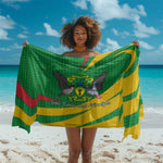 Sao Tome and Principe National Emblem Sarong Green Yellow Flag Pattern - African Pride