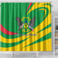 Sao Tome and Principe National Emblem Shower Curtain Green Yellow Flag Pattern - African Pride