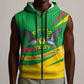 Sao Tome and Principe National Emblem Sleeveless Zip Hoodie Green Yellow Flag Pattern - African Pride