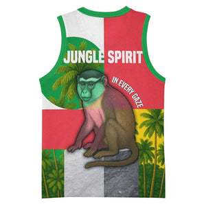 Jungle Spirit Monkey Basketball Jersey Sao Tome and Principe Tropical Flag Color TS04