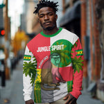 Jungle Spirit Monkey Long Sleeve Shirt Sao Tome and Principe Tropical Flag Color - African Pride