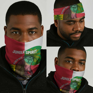 Jungle Spirit Monkey Neck Gaiter Sao Tome and Principe Tropical Flag Color TS04