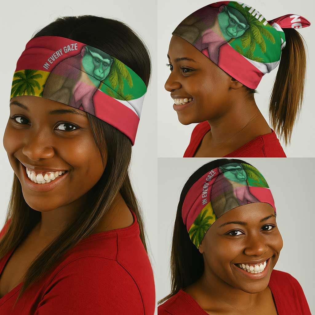 Jungle Spirit Monkey Neck Gaiter Sao Tome and Principe Tropical Flag Color TS04