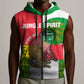 Jungle Spirit Monkey Sleeveless Zip Hoodie Sao Tome and Principe Tropical Flag Color - African Pride
