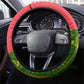 Jungle Spirit Monkey Steering Wheel Cover Sao Tome and Principe Tropical Flag Color - African Pride