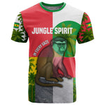 Jungle Spirit Monkey T shirt Sao Tome and Principe Tropical Flag Color - African Pride