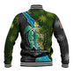 Sea Turtle Sao Tome and Principe Baseball Jacket Ocean Tide and Tropical Palm - African Pride