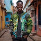 Sea Turtle Sao Tome and Principe Bomber Jacket Ocean Tide and Tropical Palm - African Pride