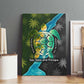 Sea Turtle Sao Tome and Principe Canvas Wall Art Ocean Tide and Tropical Palm - African Pride